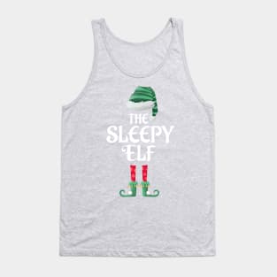 The Sleepy Christmas Elf Matching Pajama Family Party Gift Tank Top